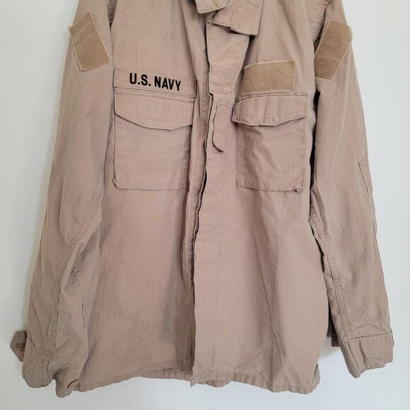 U.S. Navy 2POC Top Blouse Coat XL Long Khaki Uniform Flame-Resistant FR USN Sea - Picture 4 of 13